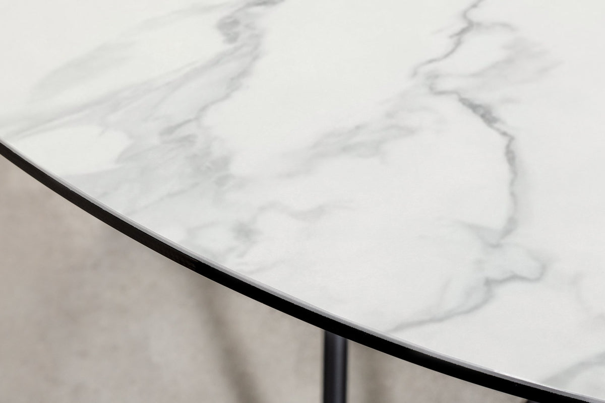 CIRCULAR fehér kerámia étkezőasztal 120 cm