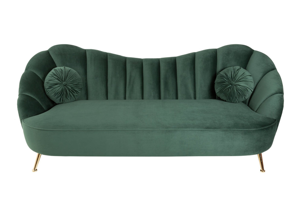 Kanapé - ARIELLE zöld bársony kanapé