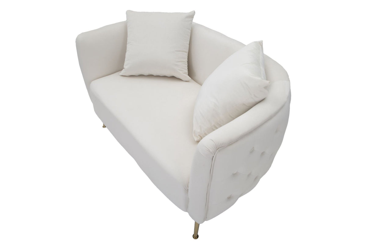 Kanapé - BUCAREST törtfehér és arany bársony kanapé