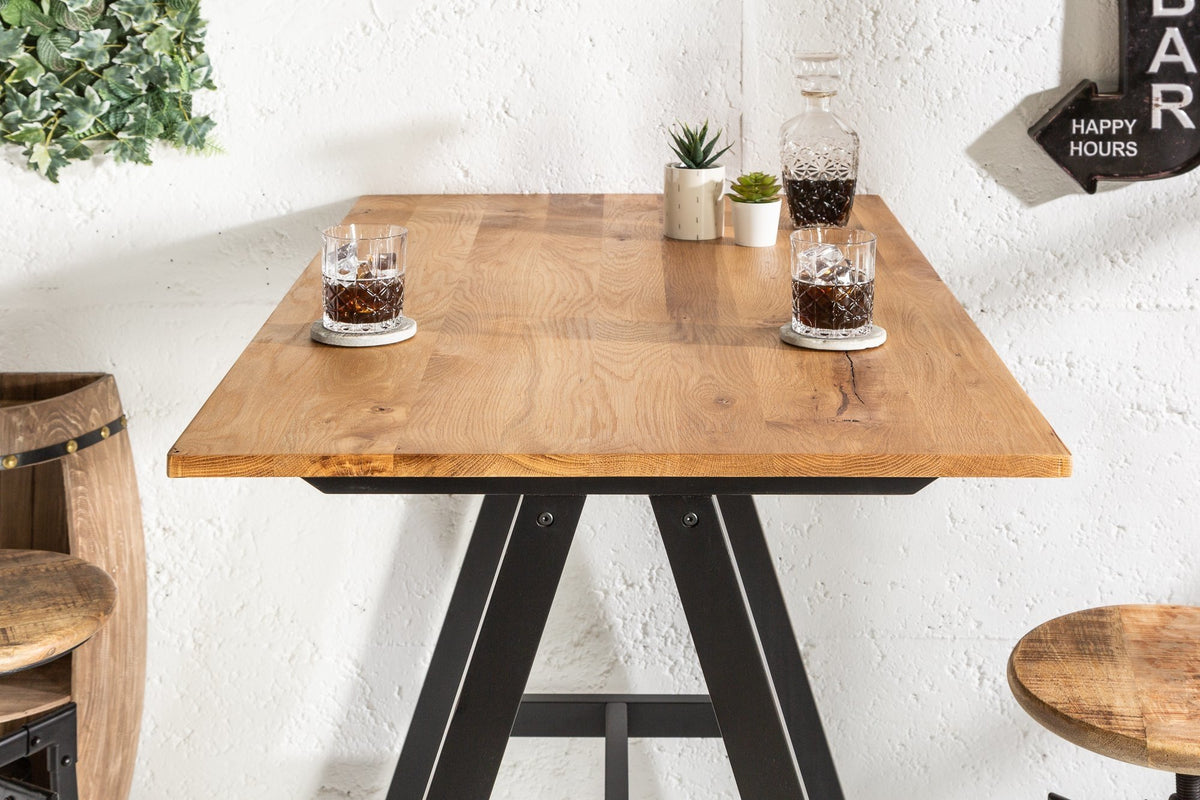 Bárasztal - CASTLE barna tölgyfa bárasztal 120x70x105