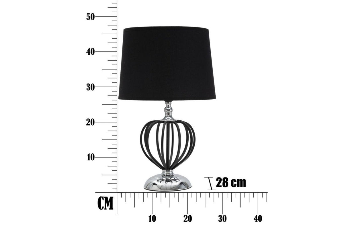 Asztali lámpa - CLASSIC kicsi fekete és ezüst vas asztali lámpa