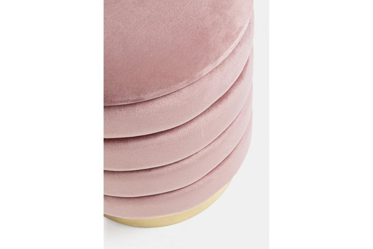 Tárolós puff - DARINA rózsaszín bársony puff