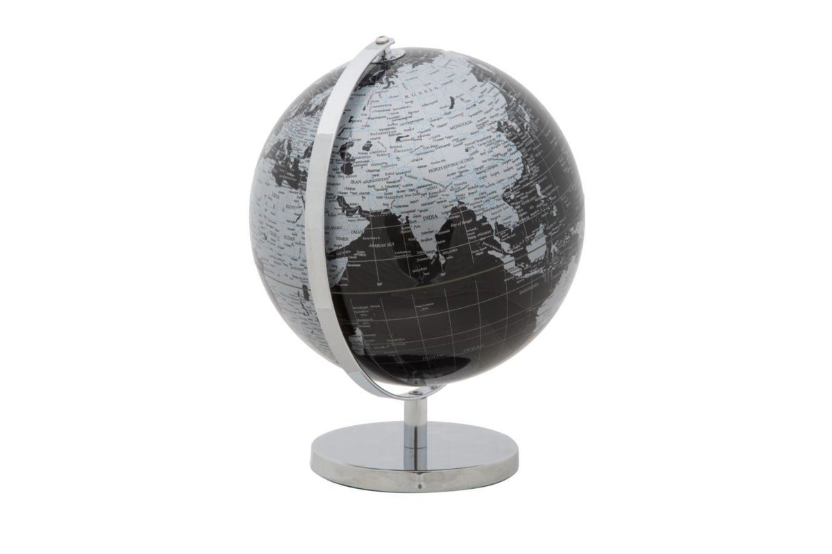 Földgömb - DARK GLOLBE fekete és ezüst vas földgömb