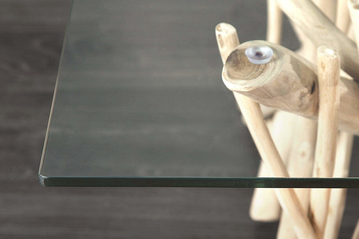 Üveglap - DRIFTWOOD natúr fa üveg dohányzóasztal 80 cm - Csak üveglap