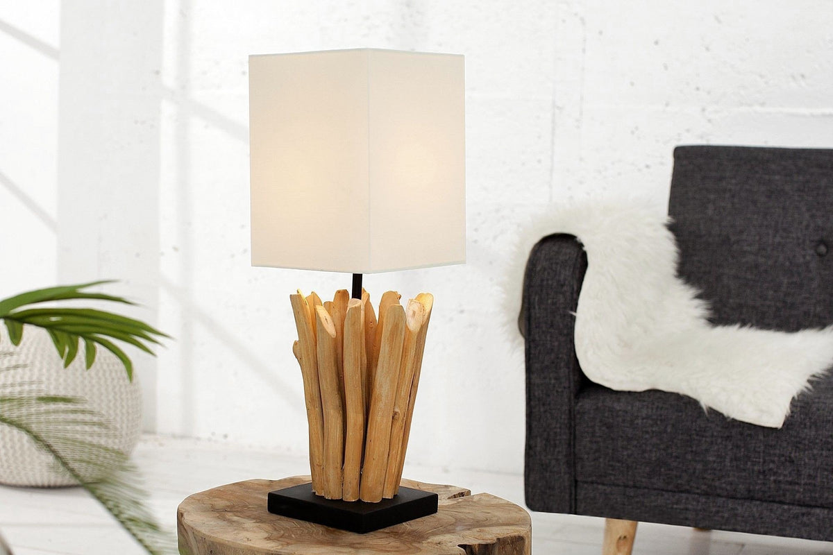 Asztali lámpa - EUPHORIA fehér hordalékfa asztali lámpa