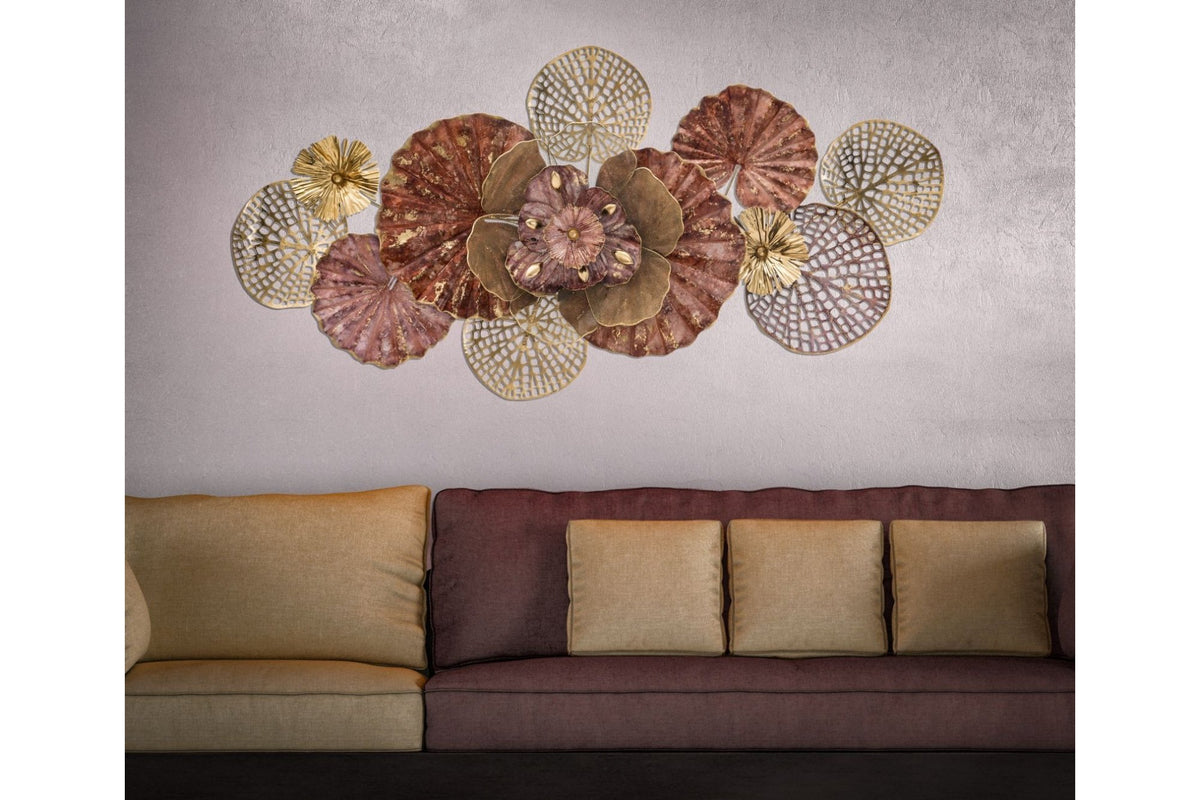Fali dekoráció - FLORWERY barna és arany vas fali dekoráció