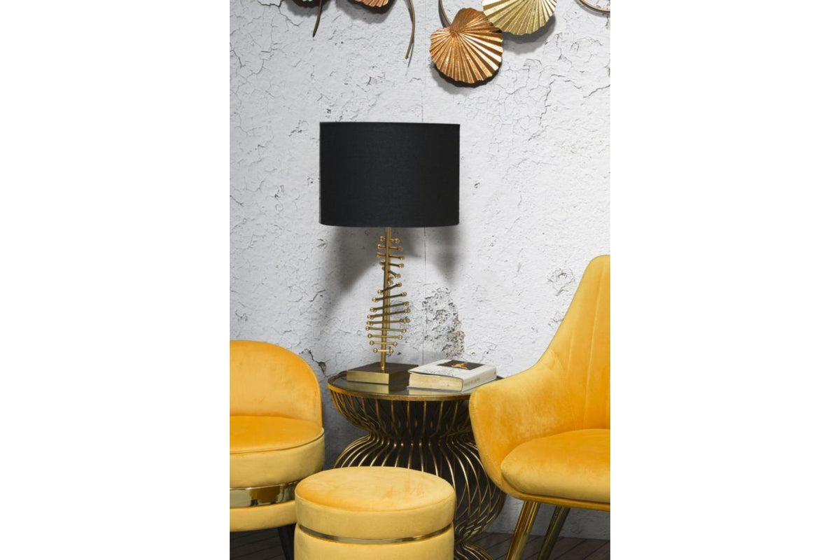 Asztali lámpa - GLAM STICKY fekete és arany vas asztali lámpa
