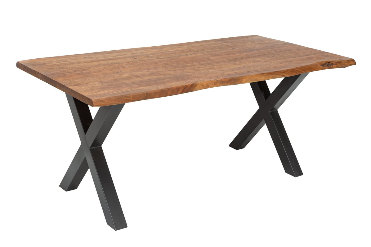 Étkezőasztal - MAMMUT X fekete és akác étkezőasztal 180cm (35mm vastagság)