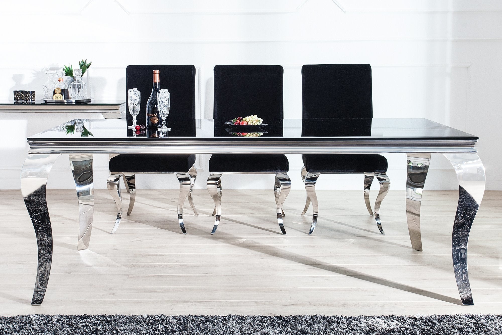Étkezőasztal - MODERN BAROCK fekete étkezőasztal 180 cm