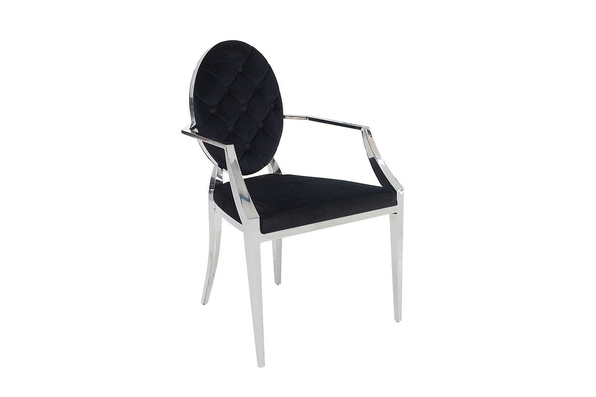 Szék - MODERN BAROCK fekete karfás szék