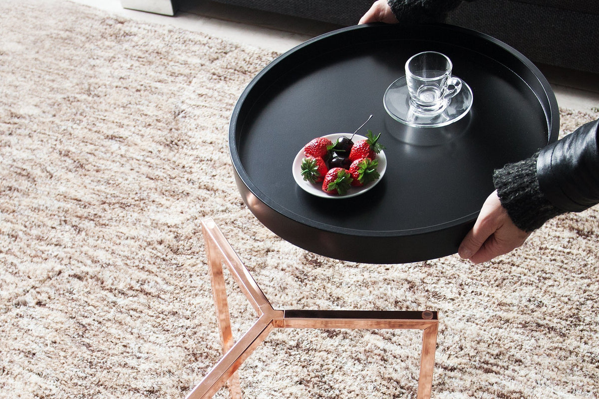Lerakóasztal - MODUL fekete réz lerakóasztal 40 cm