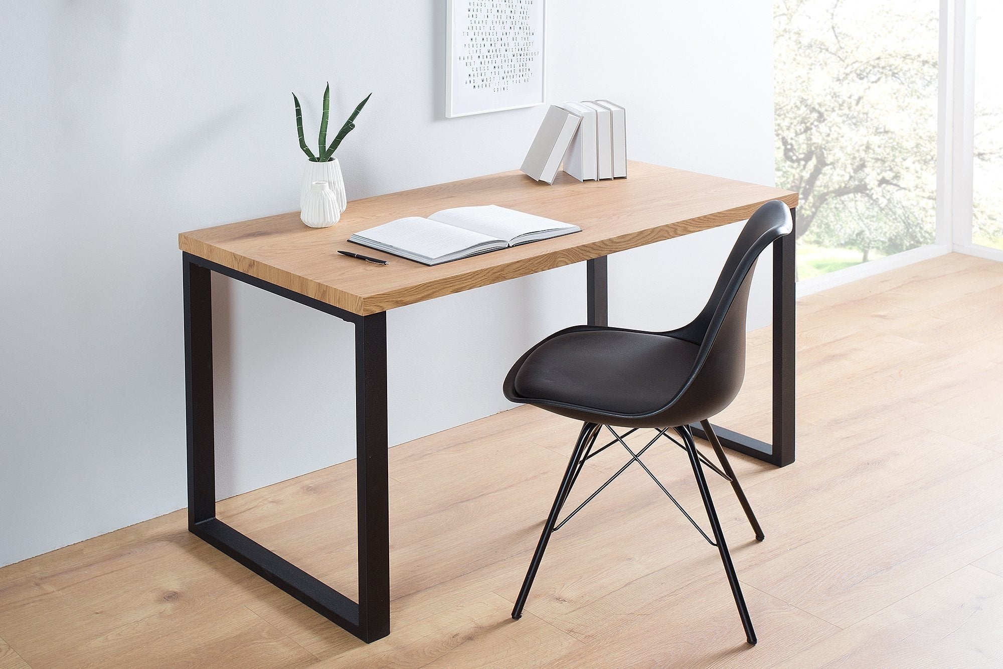Íróasztal - OAK fekete és tölgy íróasztal 120cm