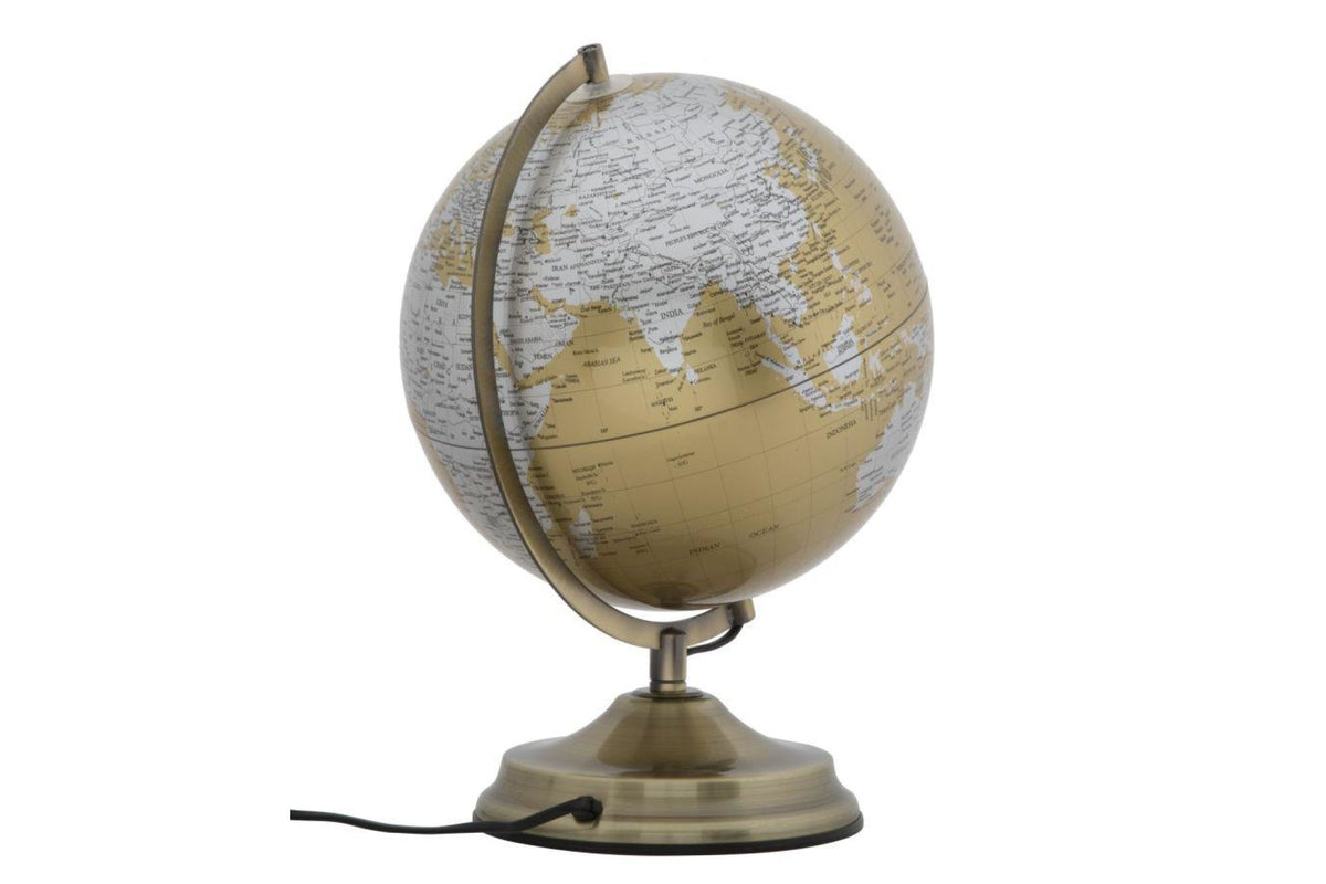 Földgömb - ORANGE GLOBE II arany és ezüst fém földgömb