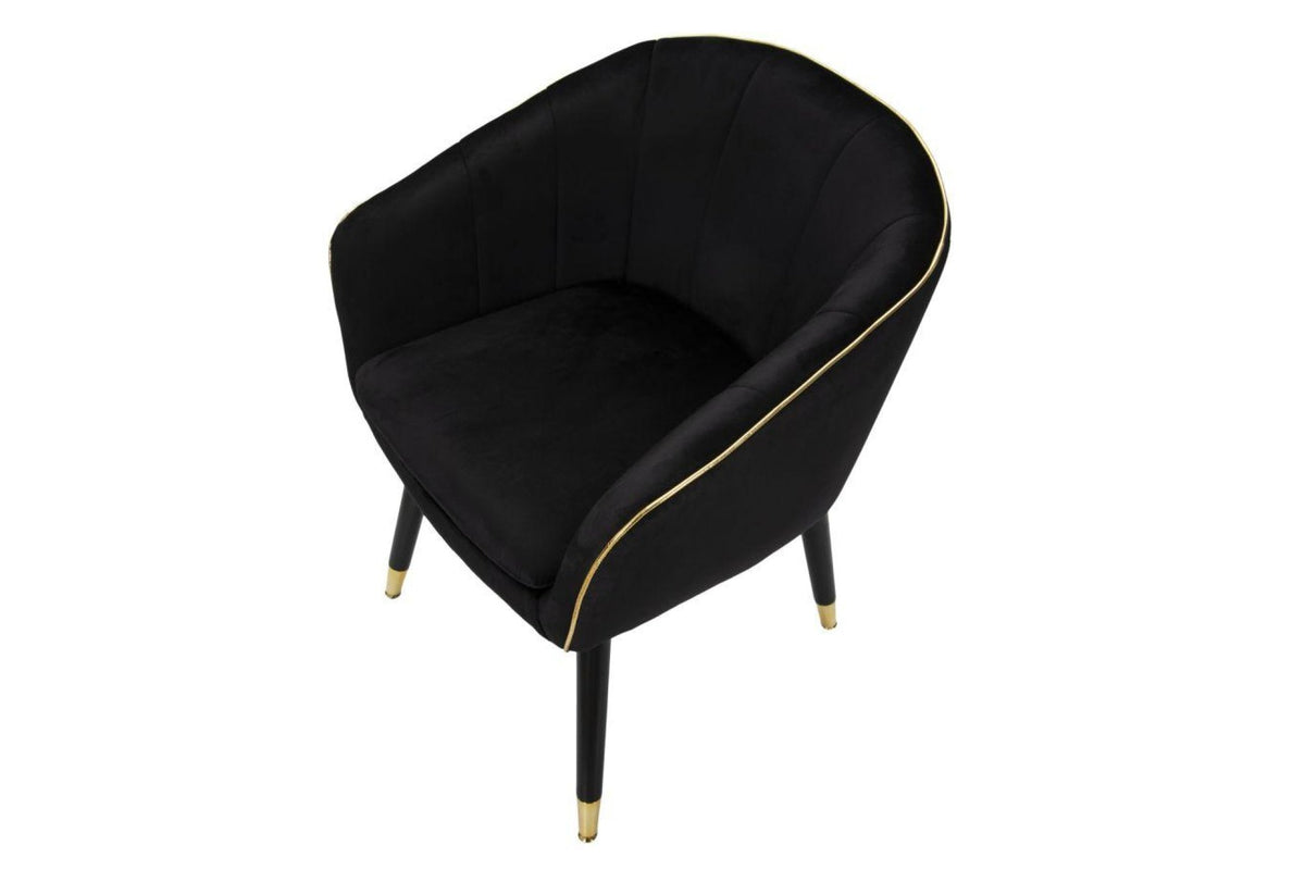 Fotel - PARIS fekete és fekete bársony fotel