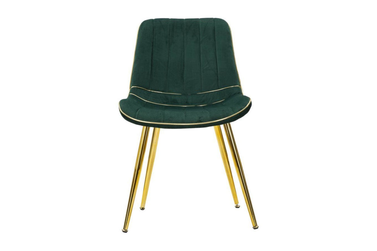 Fotel - PARIS zöld és arany bársony fotel - 2 DB
