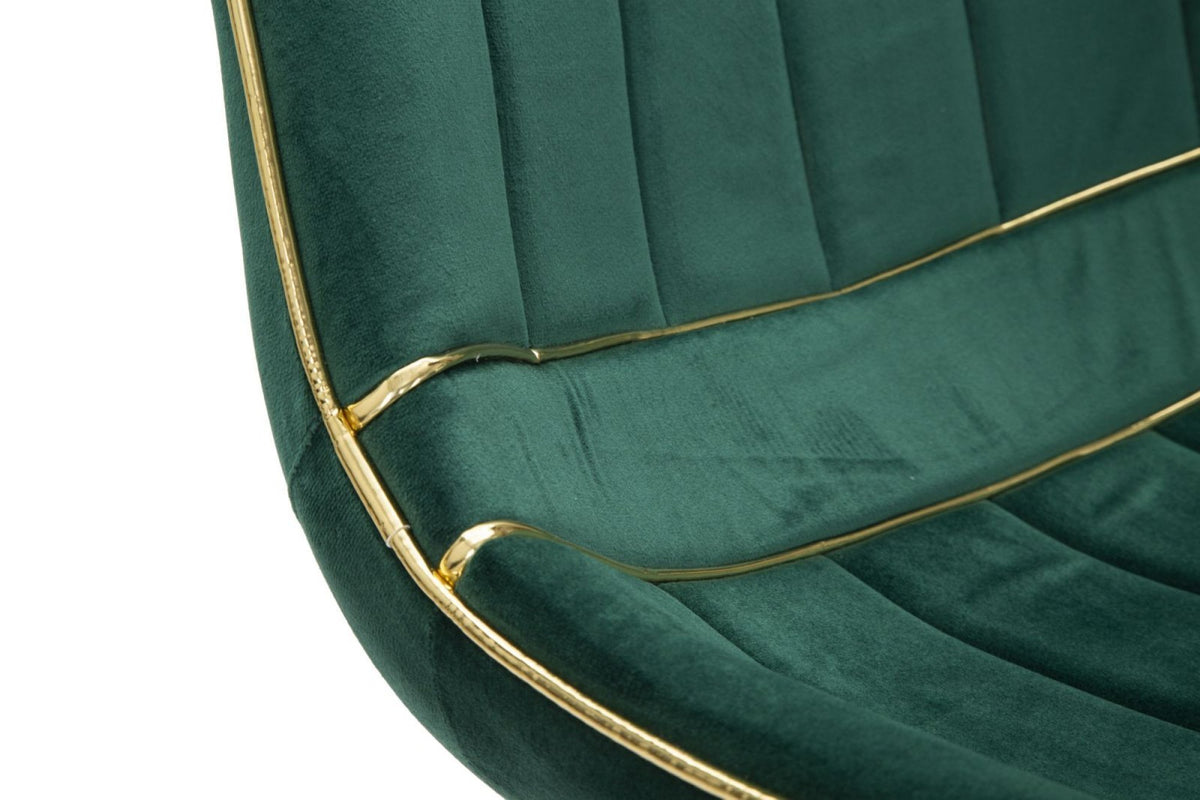 Fotel - PARIS zöld és arany bársony fotel - 2 DB