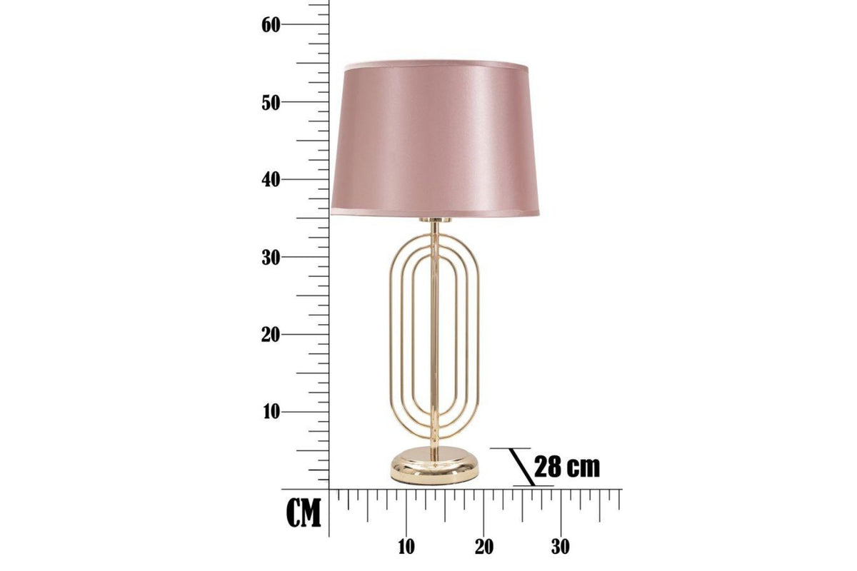 Asztali lámpa - PINK KRISTA II rózsaszín és arany vas asztali lámpa