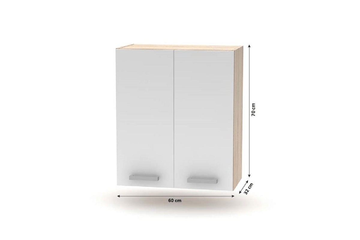 Felső konyhaszekrény - PLUS fehér mdf kétajtós felső konyhaszekrény 60 cm