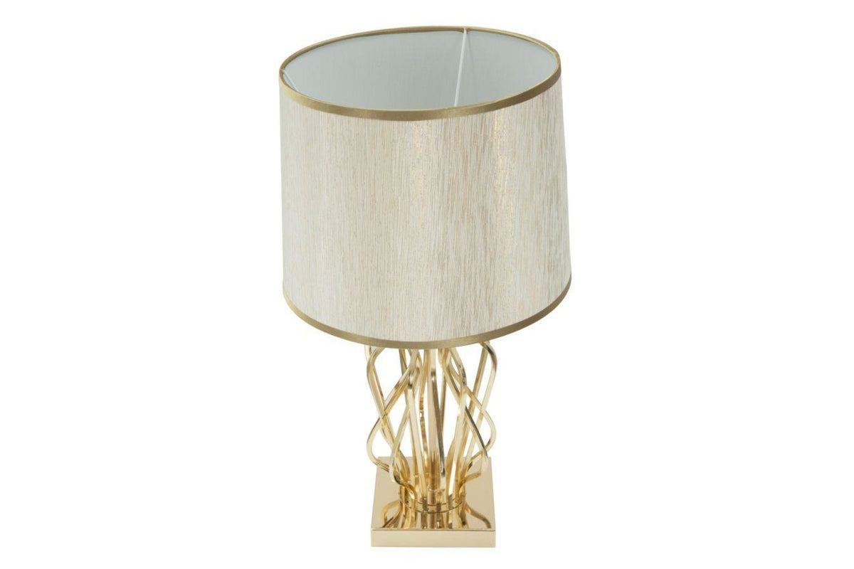 Asztali lámpa - SHINY fehér és arany vas asztali lámpa