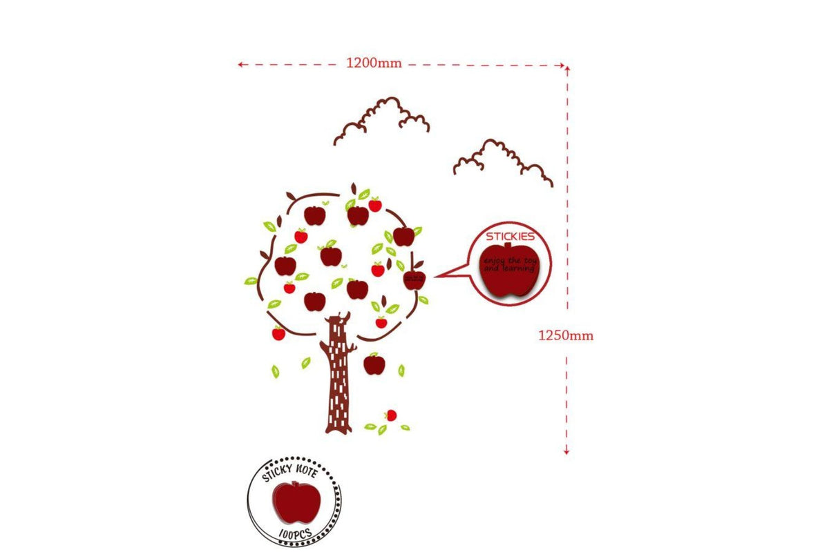 Falmatrica - STICKER alma alakú matricákkal piros és barna műanyag falmatrica
