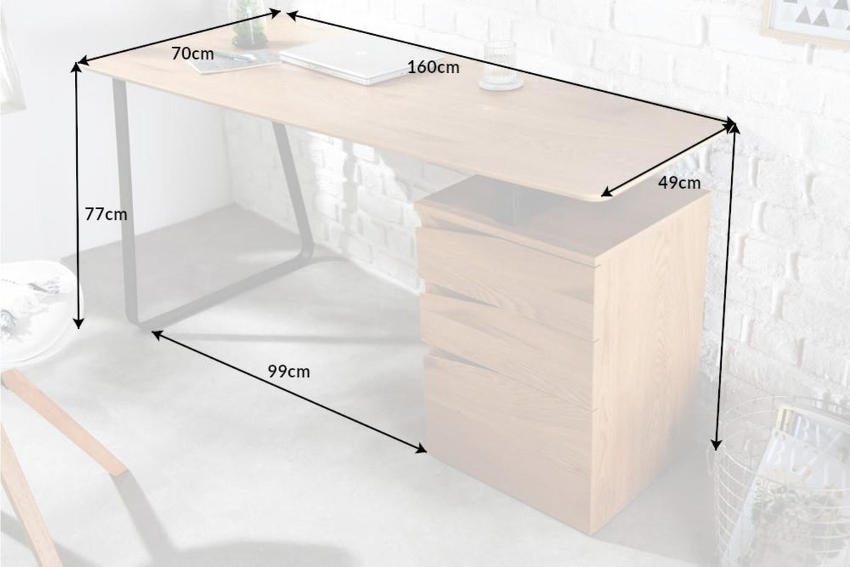 Íróasztal - STUDIO barna mdf íróasztal 160cm