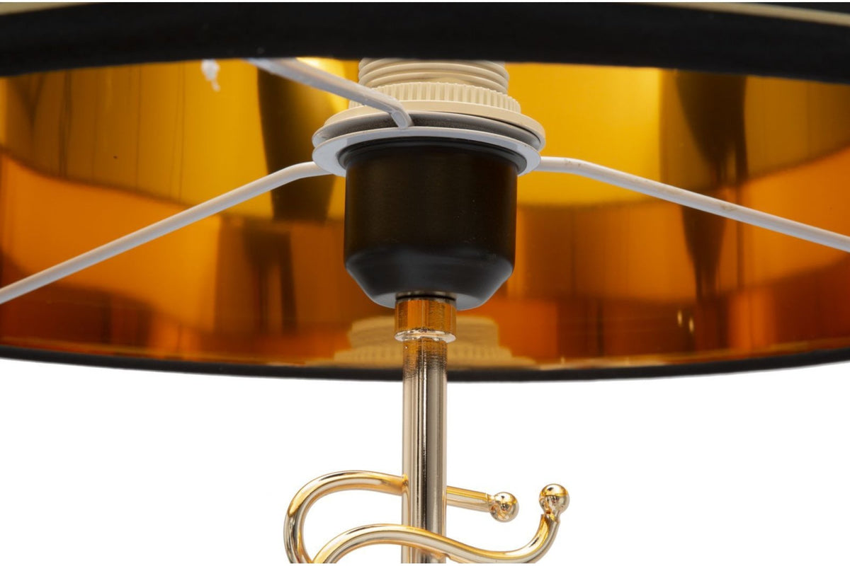 Állólámpa - TWIST SHAPE fekete és arany vas állólámpa