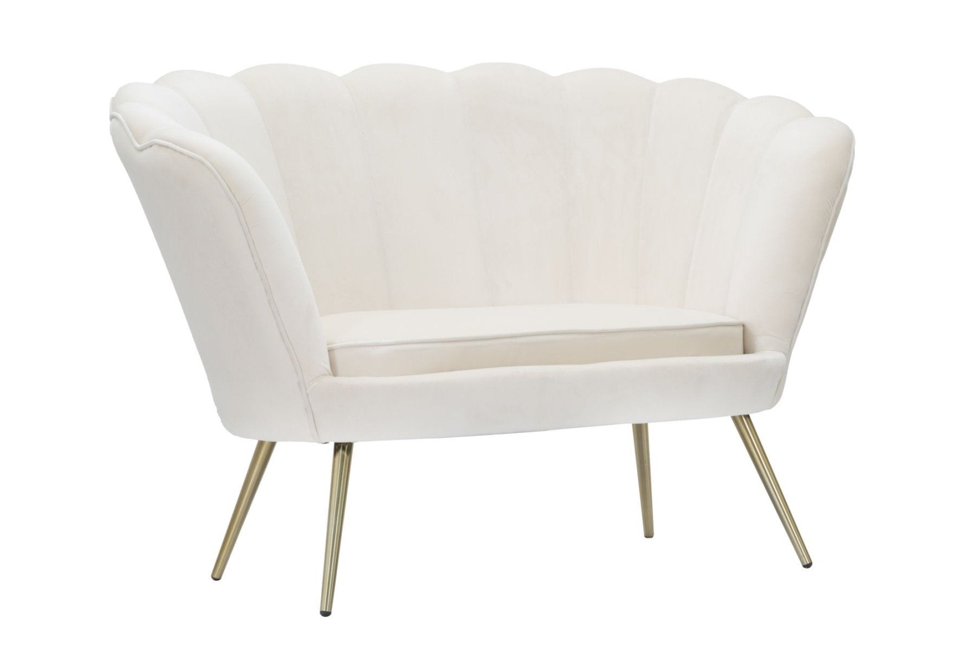 Kanapé - VIENNA fehér és arany bársony kanapé