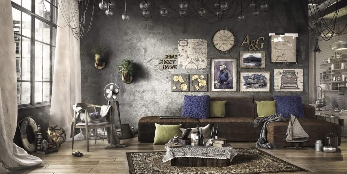 Lenyűgöző indusztriális nappalik: ötletek és inspirációk