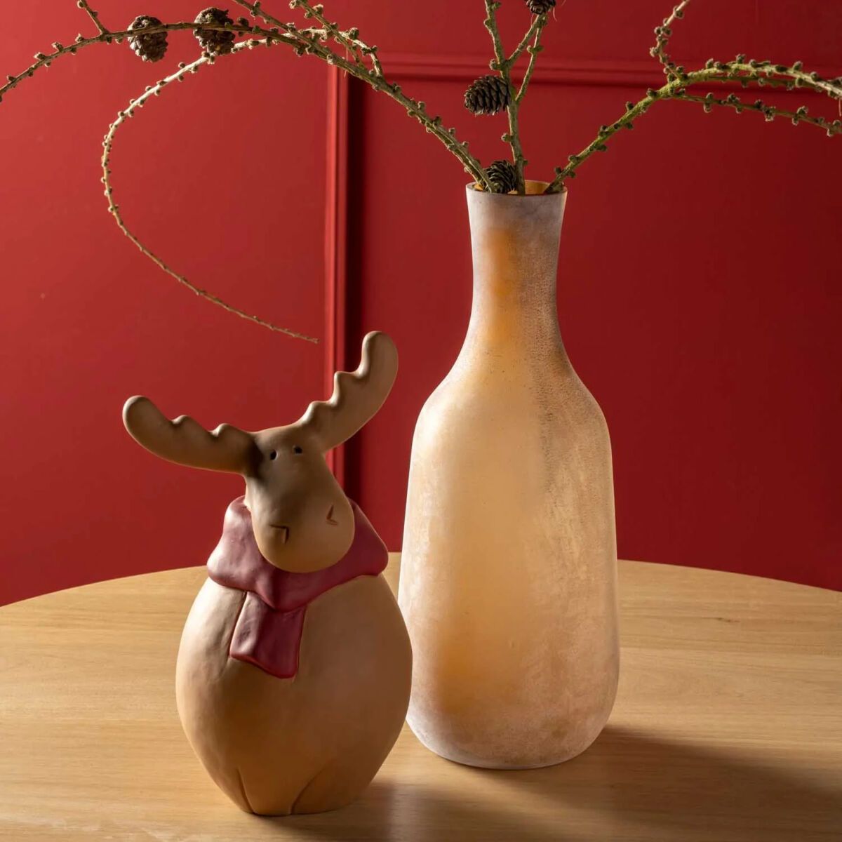 LEONARDO CANDELA váza 39cm, borostyán-szatin