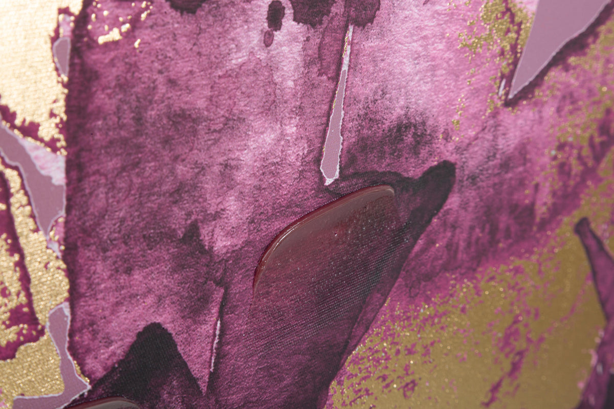 DARK LEAVES lila vászon nyomtatott kép