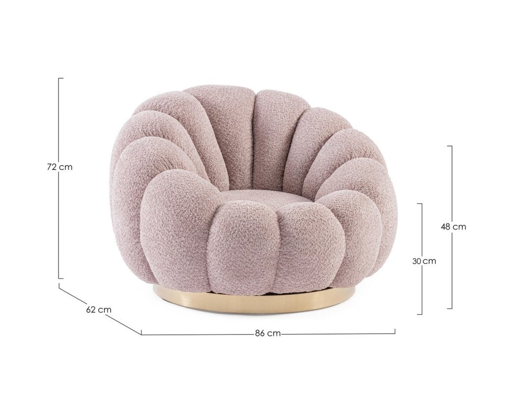 FLOREL Rózsaszín Textil Fotel