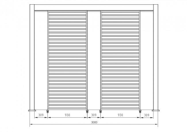 OCEAN antracit pergola oldalfal 93 cm