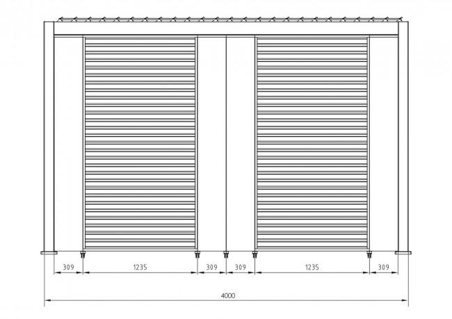 OCEAN rusztikus tölgy pergola 3x4 m