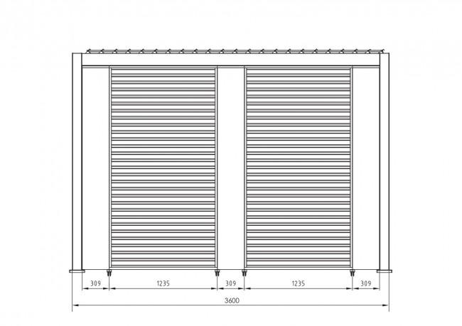 OCEAN rusztikus tölgy pergola 3,6x6 m