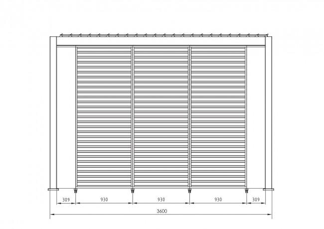 OCEAN rusztikus tölgy pergola 3,6x6 m