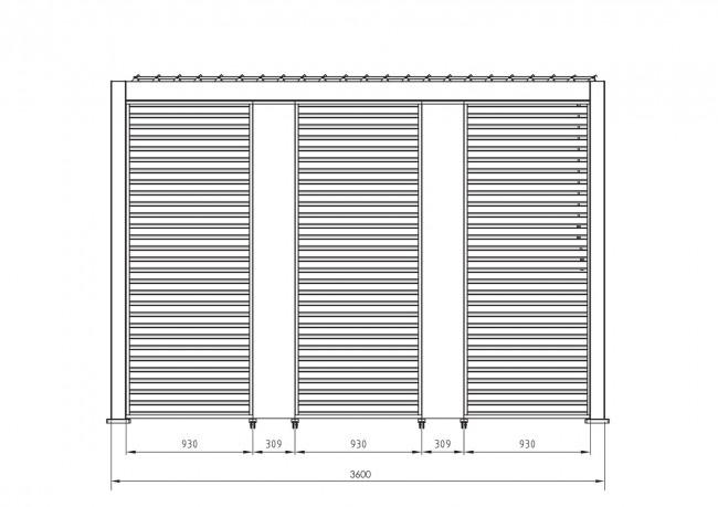 OCEAN rusztikus tölgy pergola 3,6x6 m