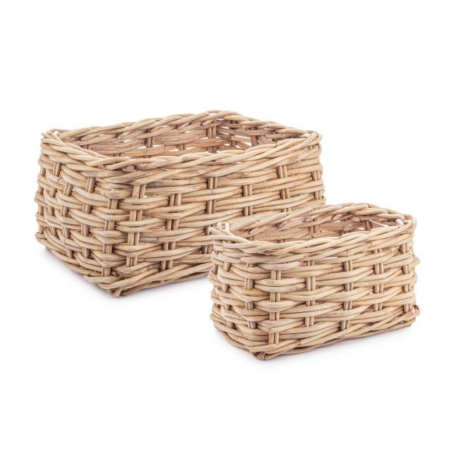 MALANG bézs rattan kosár