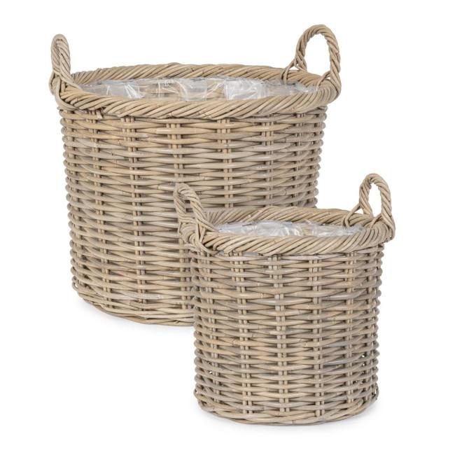 RANDY taupe rattan kosár