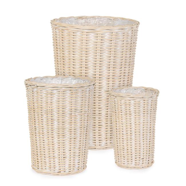 RANDY bézs rattan kosár