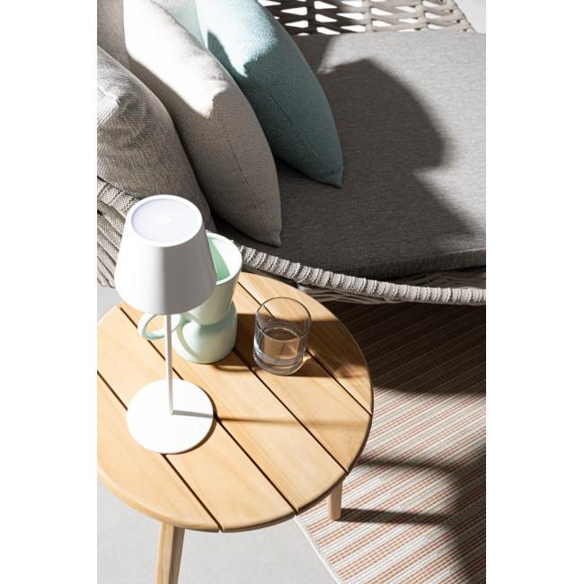 TAMIRES bézs tikfa dohányzóasztal