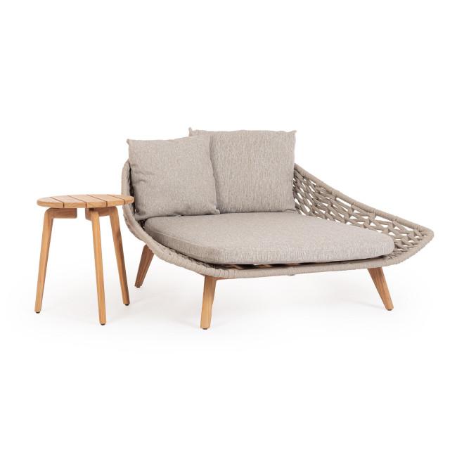 TAMIRES bézs tikfa dohányzóasztal