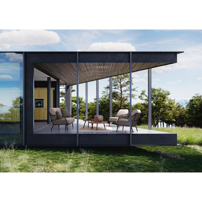 IVISSA ezüst acél kerti kanapé