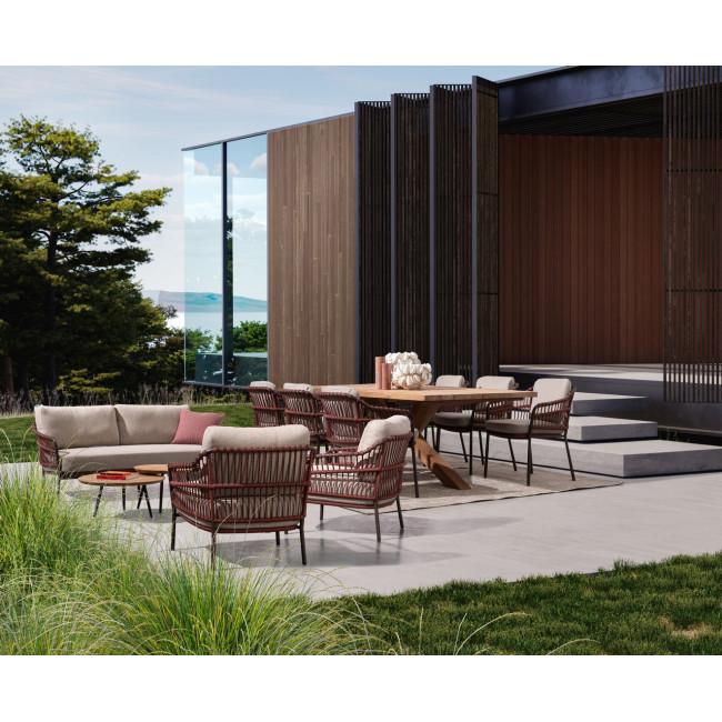 TALAIA ezüst acél kerti kanapé