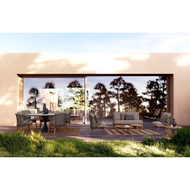 EULARIA bézs tikfa dohányzóasztal