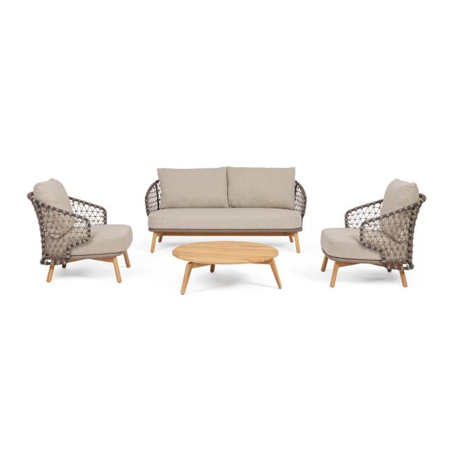 EULARIA bézs tikfa dohányzóasztal