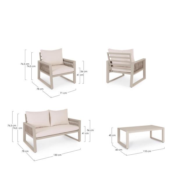 CAPTIVA bézs alumínium kerti garnitúra