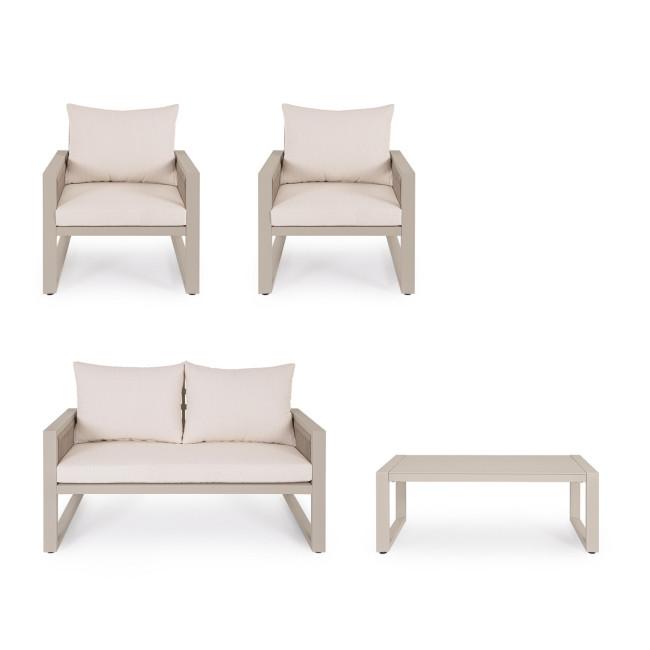 CAPTIVA bézs alumínium kerti garnitúra