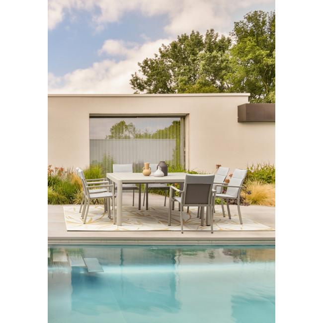 KONNOR ezüst szövet kültéri párna