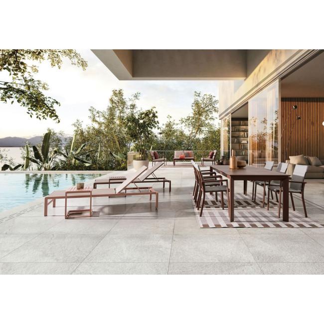 KONNOR ezüst szövet kültéri párna