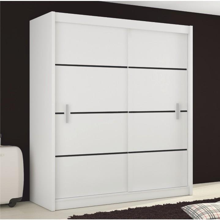 MERINA fehér mdf tolóajtós szekrény 203cm